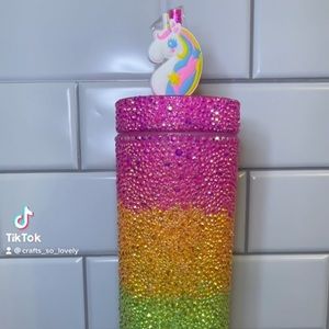 Rainbow Rhinestone 22oz Tumbler